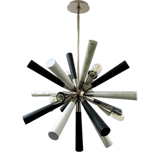 Elk Home Solara Polished Nickel Metal 6 Light Chandelier Sputnik Design For Sale