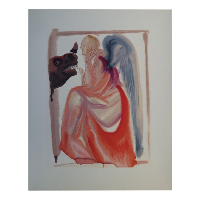 Salvador Dali, Angel and Rhino, Woodcut For Sale