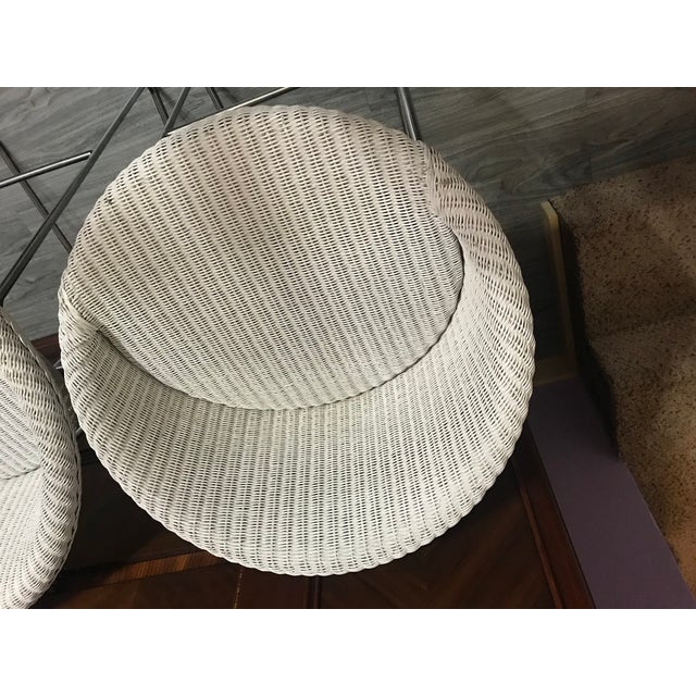 Vintage White Wicker Joe Counter Stools by Vincent Sheppard Set of 2 For Sale - Image 6 of 7