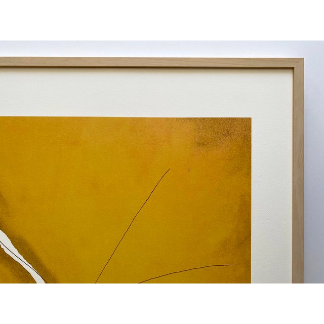 Mustard Helen Frankenthaler Vintage 1998 Abstract Expressionist Extra Large Framed Fine Art Silkscreen Serigraph Print " Sesame " 1970 For Sale - Image 8 of 12