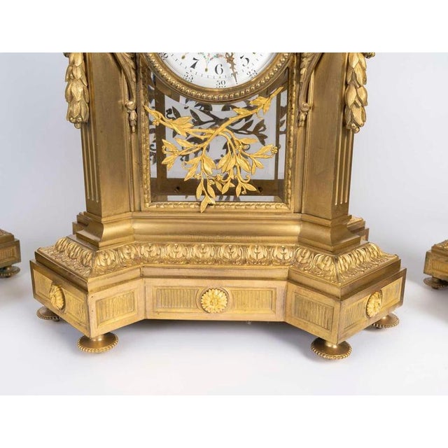 Napoleon III Gilded Bronze Mantelpiece Set, Set of 3 For Sale - Image 6 of 14