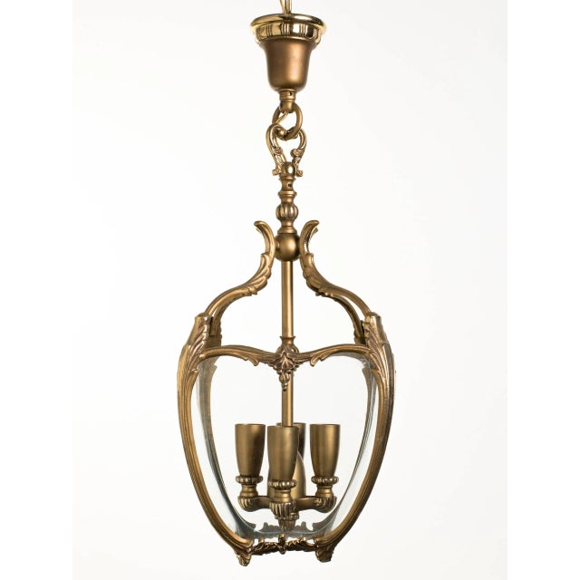 Bronze Bronze and Glass French Lantern For Sale - Image 8 of 11