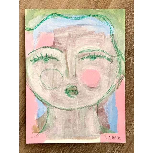2020s Contemporary Painting of Woman, Acrylic on Archival Paper by Cassandra Auker For Sale - Image 5 of 7