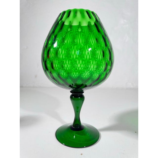 1950s Mid-Century Modern Decorative Cobalt Blue Glass Bottle, Empolio, 1950s For Sale - Image 5 of 11
