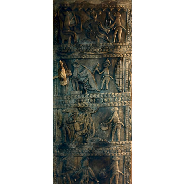 Late 19th Century (Circa1880-1950) Hand Carved From Single Slab of Yoruba Art Nigerian Tribal African Dogon Door Panel For Sale - Image 5 of 11