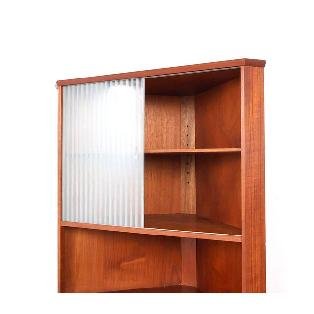 1960s Vintage Danish Teak Corner Cabinet with Display Case, 1960s For Sale - Image 5 of 13