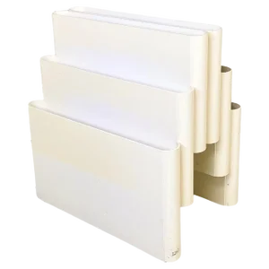 Italian Modern White Plastic Magazine Rack 4675 attributed to Stoppino for Kartell, 1970s