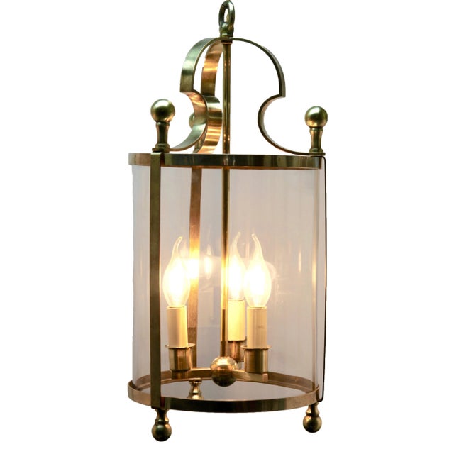 Glass Solid Brass and Glass Lantern or Pendant Lamp by Gaetano Sciolari For Sale - Image 7 of 10