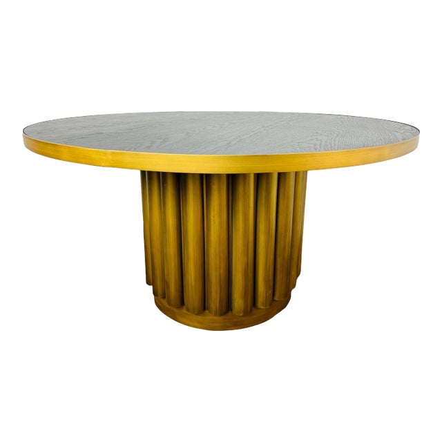 Brass Pedestal Dining Table For Sale