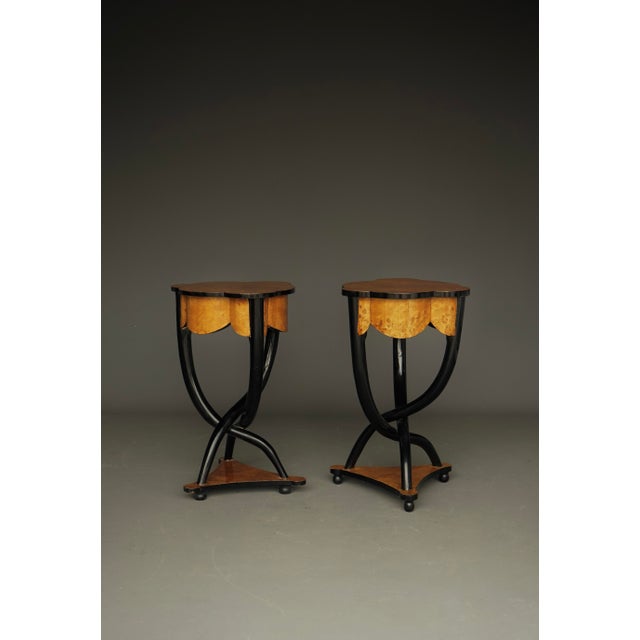 Italian Burl and Birch Wood Side Tables, 1950s, Set of 2 For Sale - Image 17 of 18