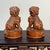 Wood Vintage Boxwood Carved Foo Dogs / Guardian Lions - Pair of Miniature Statues For Sale - Image 7 of 9
