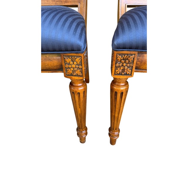 Wood Vintage Ethan Allen Adison French Neoclassical Dining Chairs - Set of 4 For Sale - Image 7 of 18