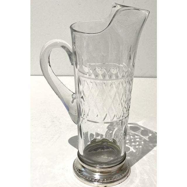 Glass and Sterling Sliver Pitcher English Hallmarks For Sale - Image 4 of 10