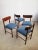 Four chairs datable between the 60s and 70s in Danish style. Solid structure made with precious woods such as mahogany and...