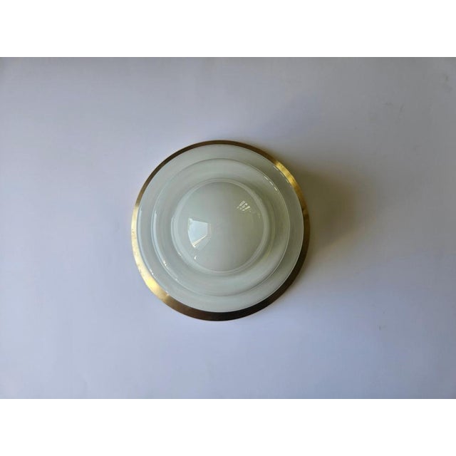 Bauhaus Art Deco Brass and Milk Glass Flush Mount by Franta Anyz, 1930s For Sale - Image 3 of 15