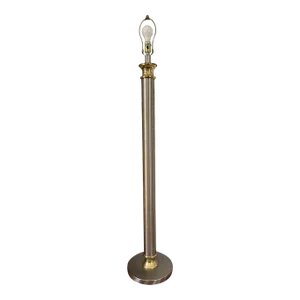Vintage Steel and Brass Jansen Style Columnar Floor Lamp