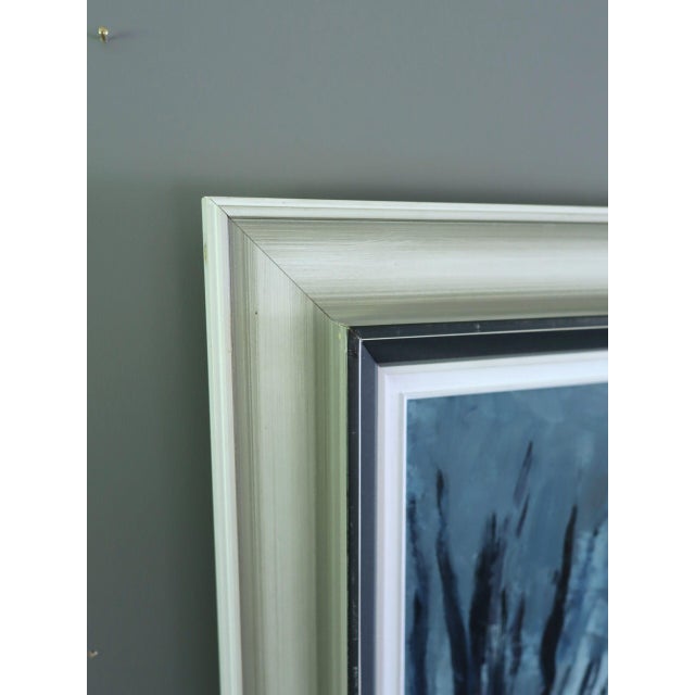 Blue Mid-Century Modern 'Twilight Path' Vintage Swedish Expressive Landscape Oil Painting, Framed For Sale - Image 8 of 15