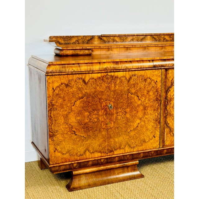 French Art Deco Burr Walnut Sideboard by Jules Leleu, 1930 For Sale - Image 12 of 18