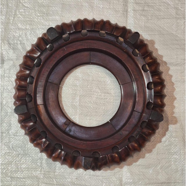 Pair of Vintage Chinese Carved Hardwood Vase Stands For Sale In Los Angeles - Image 6 of 10