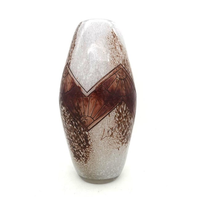 Art Deco Acid Etched Cameo Art Glass Vase from Legras, 1920s For Sale - Image 12 of 12