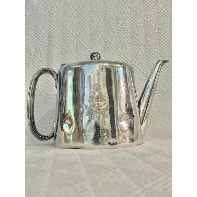 Antique British Military Silverplate Teapot by Walker & Hall – Royal Scots Greys Regiment Crest, c.1900 For Sale - Image 10 of 10