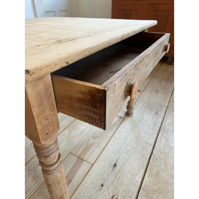 19th Century 19th Century Rustic Pine Farmhouse Table For Sale - Image 5 of 11