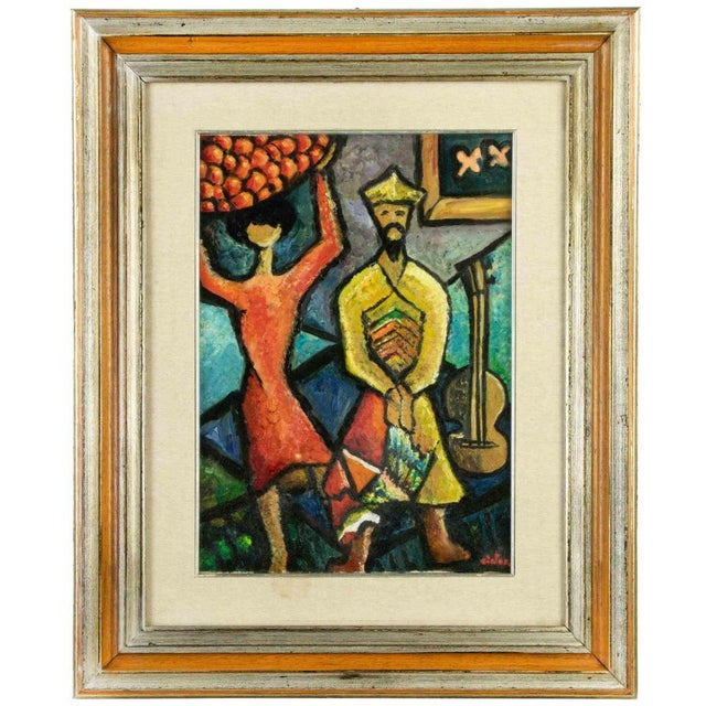 Figures, Oil on Canvas, Late 20th Century For Sale - Image 4 of 4