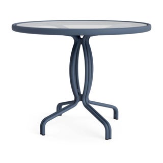 Brown Jordan Kantan Aluminum 36" Round Table in Sapphire For Sale