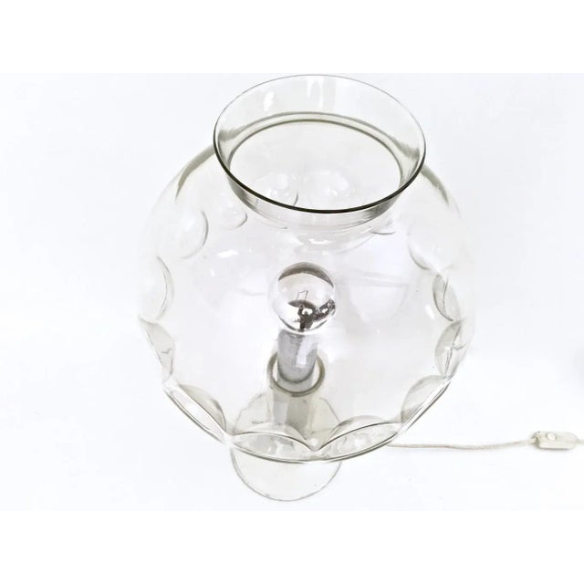 Vintage Italian Steel Table Lamp with Spheric Murano Glass Lampshade, 1970s For Sale - Image 6 of 7
