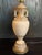 Mid 20th Century French-Style Urn Lamp With Gilded Flowers and Original Lampshade For Sale - Image 4 of 12