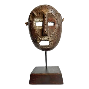 Old Antique Mbaka Leopard Mask on Stand