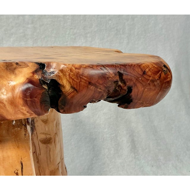 Birdseye Maple Natural Tree Stump Side Accent Table For Sale - Image 10 of 12