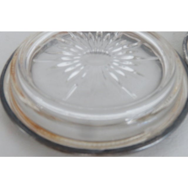 Leonard Italy Silverplated Crystal Sunburst Star Glass Coasters Set of Six 4597b For Sale - Image 9 of 12