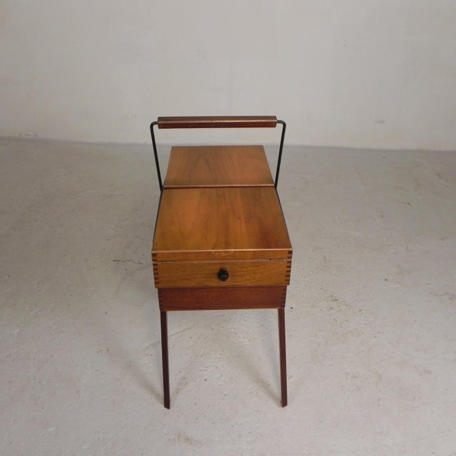 Vintage Foldable Sewing Box with Slanted Legs, 1950s For Sale - Image 16 of 18