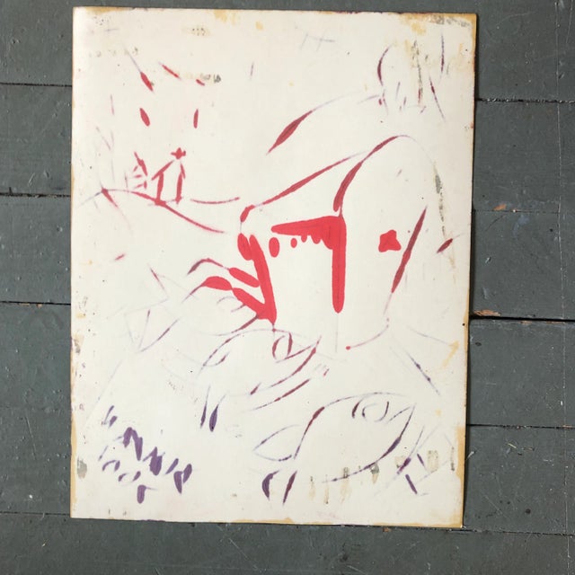 Original Contemporary Abstract Peter Duncan Encaustic Painting With Fish For Sale - Image 4 of 5