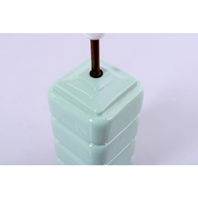 Postmodern Light Green Ceramic Table Lamp, 1980s For Sale - Image 11 of 13