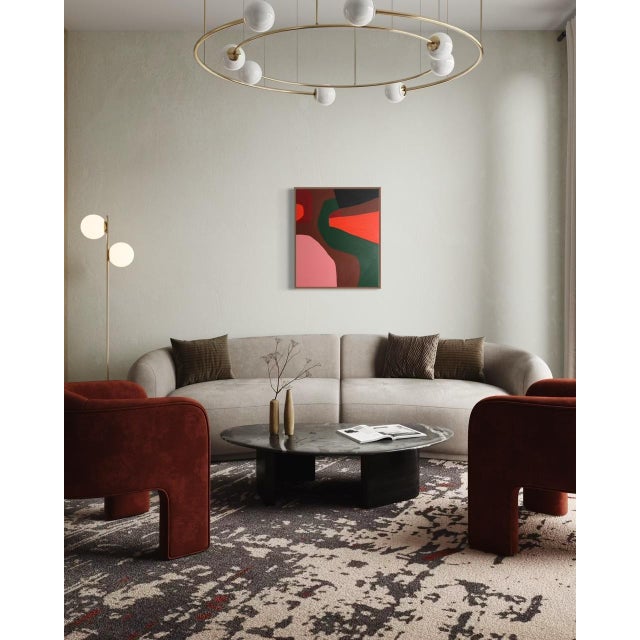 A painting with rich, vibrant colors that intertwine to form a harmonious composition. This artwork integrates perfectly...