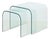Modern Waterfall Glass Nesting Side Tables, 2 For Sale