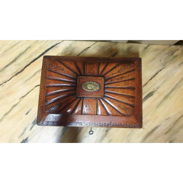 Regency Leather Sewing Box For Sale - Image 4 of 14