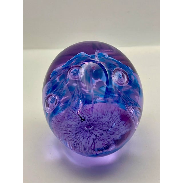 Purple & Blue Art Glass Paperweight For Sale In Jacksonville, FL - Image 6 of 10