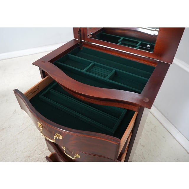 1990s Thomasville Mahogany Lingerie Chest W. Flip Open Mirror For Sale - Image 5 of 15