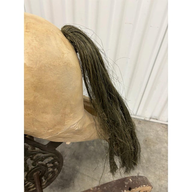 Victorian Vintage Victorian Style Hand Carved Wooden Childs Pedal Horse Tricycle For Sale - Image 3 of 8