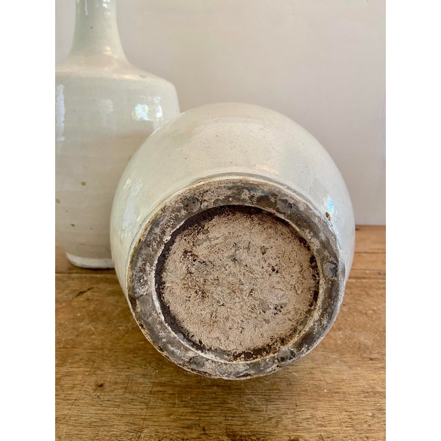 Ceramic Vintage Hand Thrown Vases - Set of 2 For Sale - Image 7 of 10