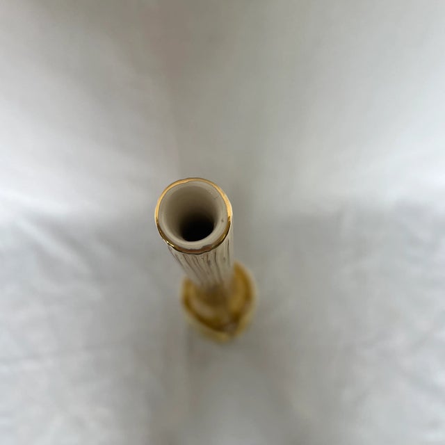 Contemporary Gold Ceramic Vase With Silicon Motif For Sale - Image 11 of 12