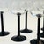 Vintage Postmodern Black Stemmed Champagne Coupes by Luminarc, France - Set of 6 For Sale - Image 4 of 9