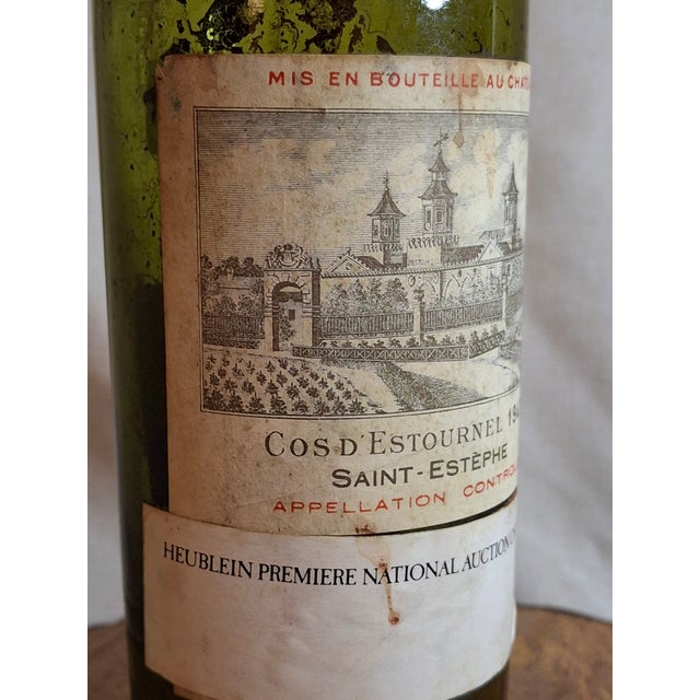 Vintage Empty 1947 Château Cos d'Estournel Wine Bottle - Heublein Rare Wine Auction For Sale - Image 10 of 16