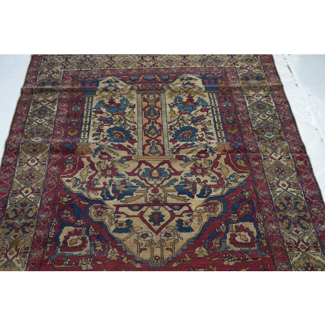 Textile Late 19th Century Antique Kerman Rug 4'2'' X 6'1'' For Sale - Image 7 of 9