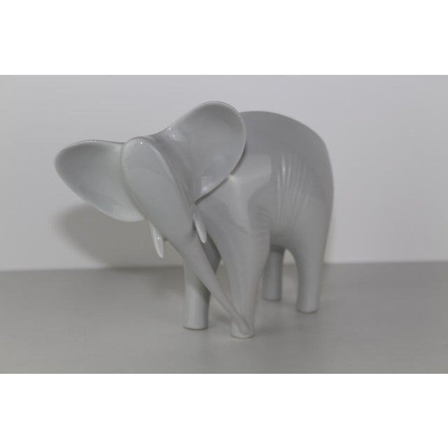 Czech White Porcelain Elephant from Royal Dux, 1960s For Sale - Image 14 of 16