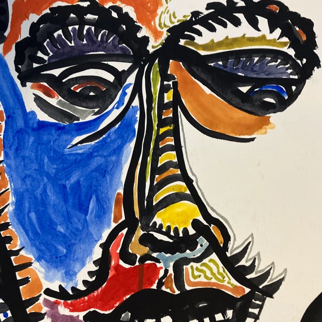 Contemporary Contemporary Original E.J. Hartmann Abstract Portrait Painting Signed For Sale - Image 3 of 5