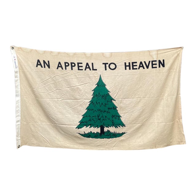 Scarce! Authentic Vintage American Revolutionary Flag Bicentennial 1976 an Appeal to Heaven 3x5 For Sale